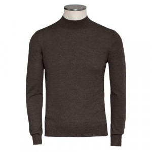 Gran Sasso Turtle Neck 'Super Tasmania' Dark Brown