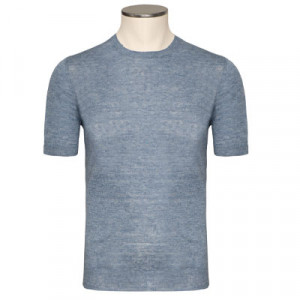 Gran Sasso Linen Crewneck Light-Blue