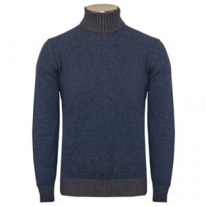 Gran Sasso Roll Neck Blue-Brown