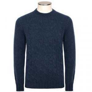 Gran Sasso Cable Crewneck Denim