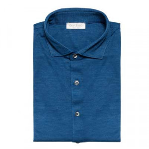 Gran Sasso Jersey Pique Shirt Kobalt