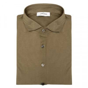 Gran Sasso Jersey Pique Shirt Olive