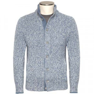 Gran Sasso Super-Geelong Cardigan Blue