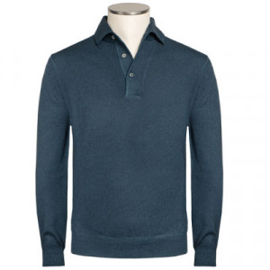 Gran Sasso Long Sleeve Polo Blue