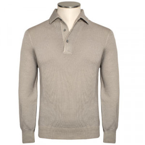 Gran Sasso Long Sleeve Polo Stone