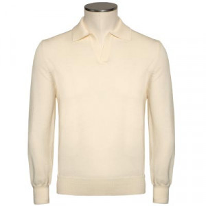 Gran Sasso V-Neck Polo Off-White