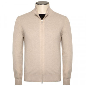 Gran Sasso Zipped Cardigan Cashmere Sand