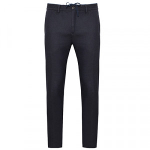 Incotex Trousers Drawstring Wool Navy