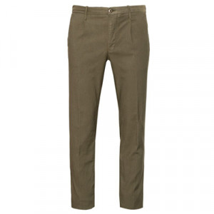 Incotex Slacks Pleated Drawstring Green