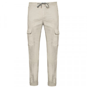 Marco Pescarolo Linen-Cotton Cargo Ice Grey