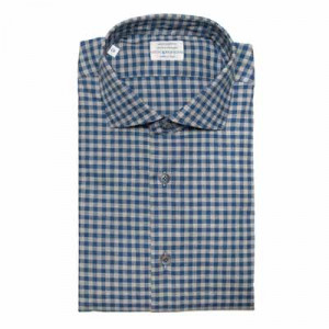 Mazzarelli Shirt Checkered Blue-Grey