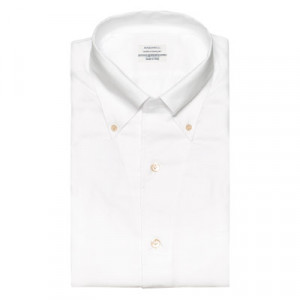 Mazzarelli Shirt Cotton "Button-Down" White 