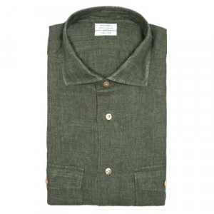 Mazzarelli Overshirt Linen Green
