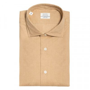 Mazzarelli Shirt Cotton Flannel Beige