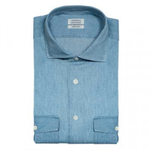 Mazzarelli Overshirt Denim Light-Blue