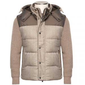 Moorer Down-coat Benso-FF Taupe