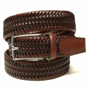 Paolo Vitale Belt Braided Leather Brown