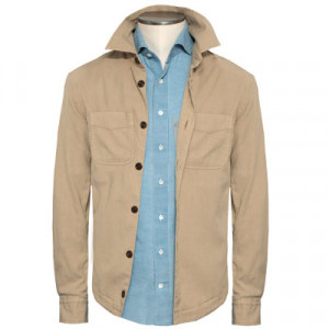 Richard J Brown Overshirt Soft-Cotton Beige