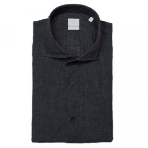 Xacus Linen Shirt Grey-Black