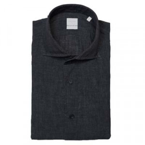 Xacus Linen Shirt Grey-Black