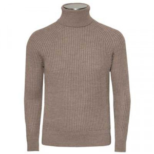 Zanone Roll Neck "English Rib" Taupe
