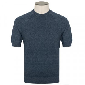 Zanone Crewneck Short Sleeve Blue