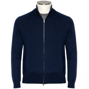 Zanone Cardigan Zip "Sadle" Blue