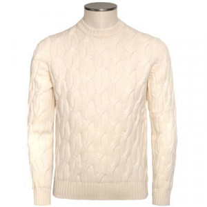 Zanone Geelong Cable Crewneck Off-White