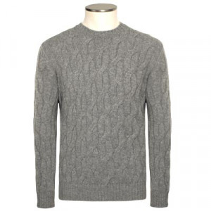 Zanone Geelong Cable Crewneck Grey