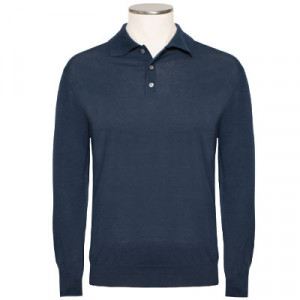 Zanone Long Sleeve Polo Navy