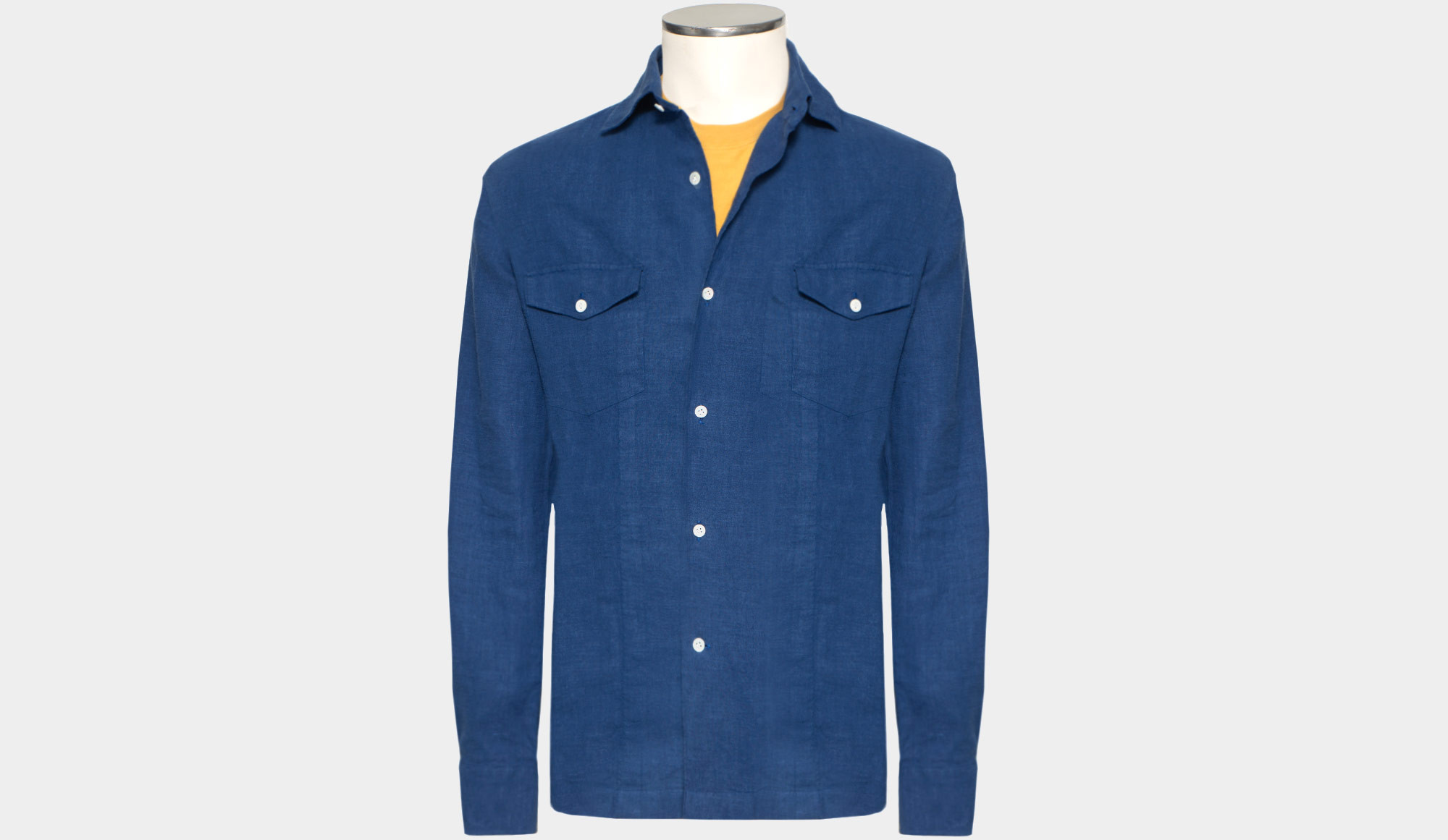 トップス 100hands rinen shirts 100Hands Linen Overshirt Indigo