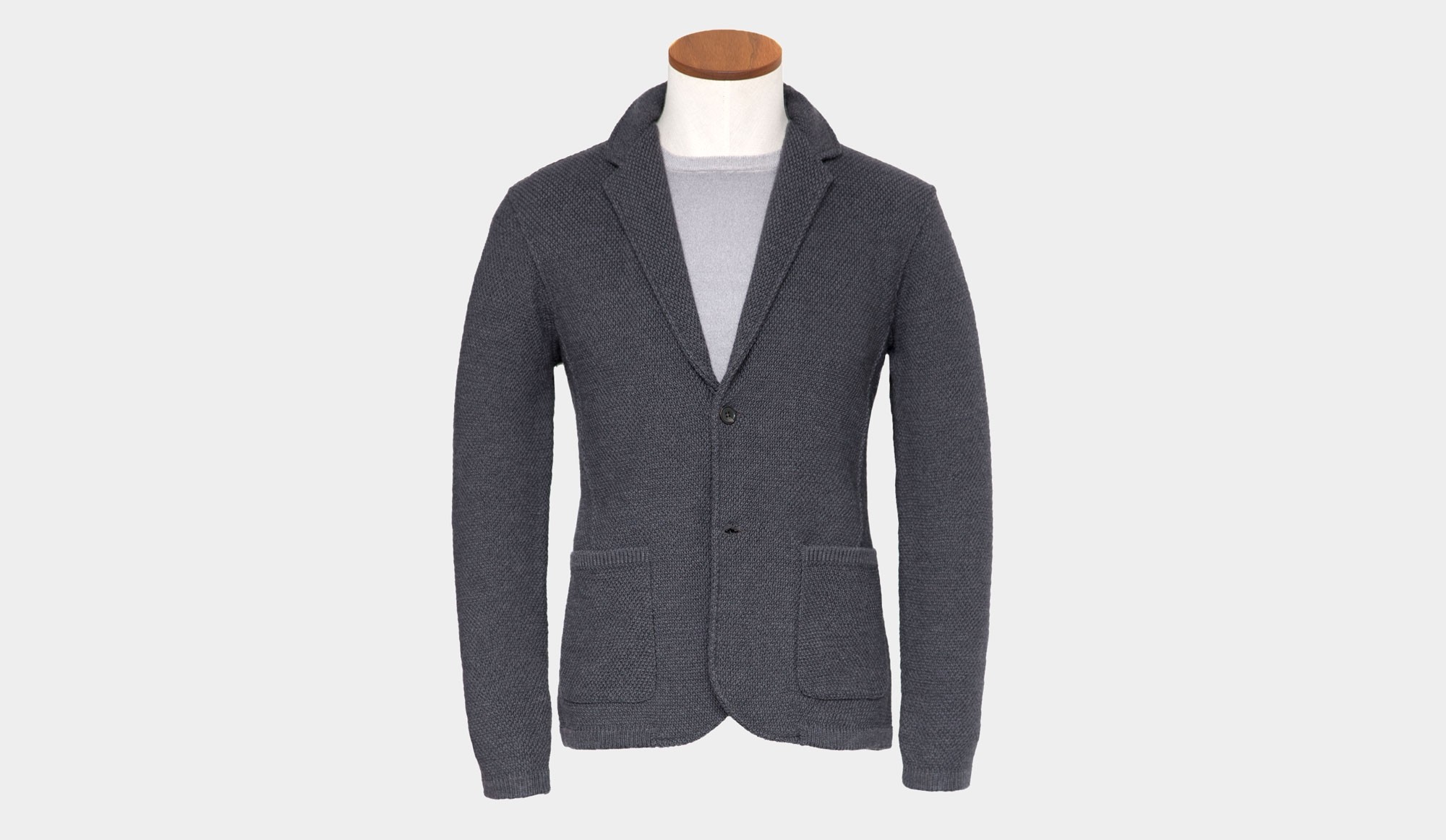 Grey knitted on sale jacket