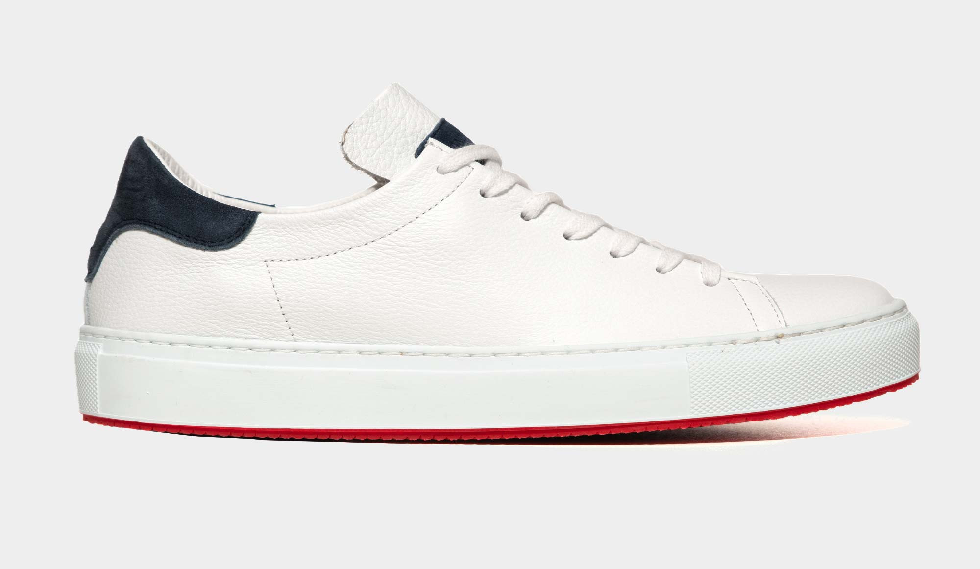 Andrea Ventura Deerskin Sneaker Unlined White-Blue