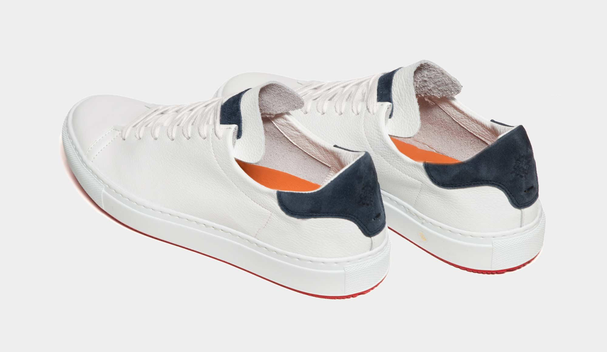 Andrea Ventura Deerskin Sneaker Unlined White-Blue