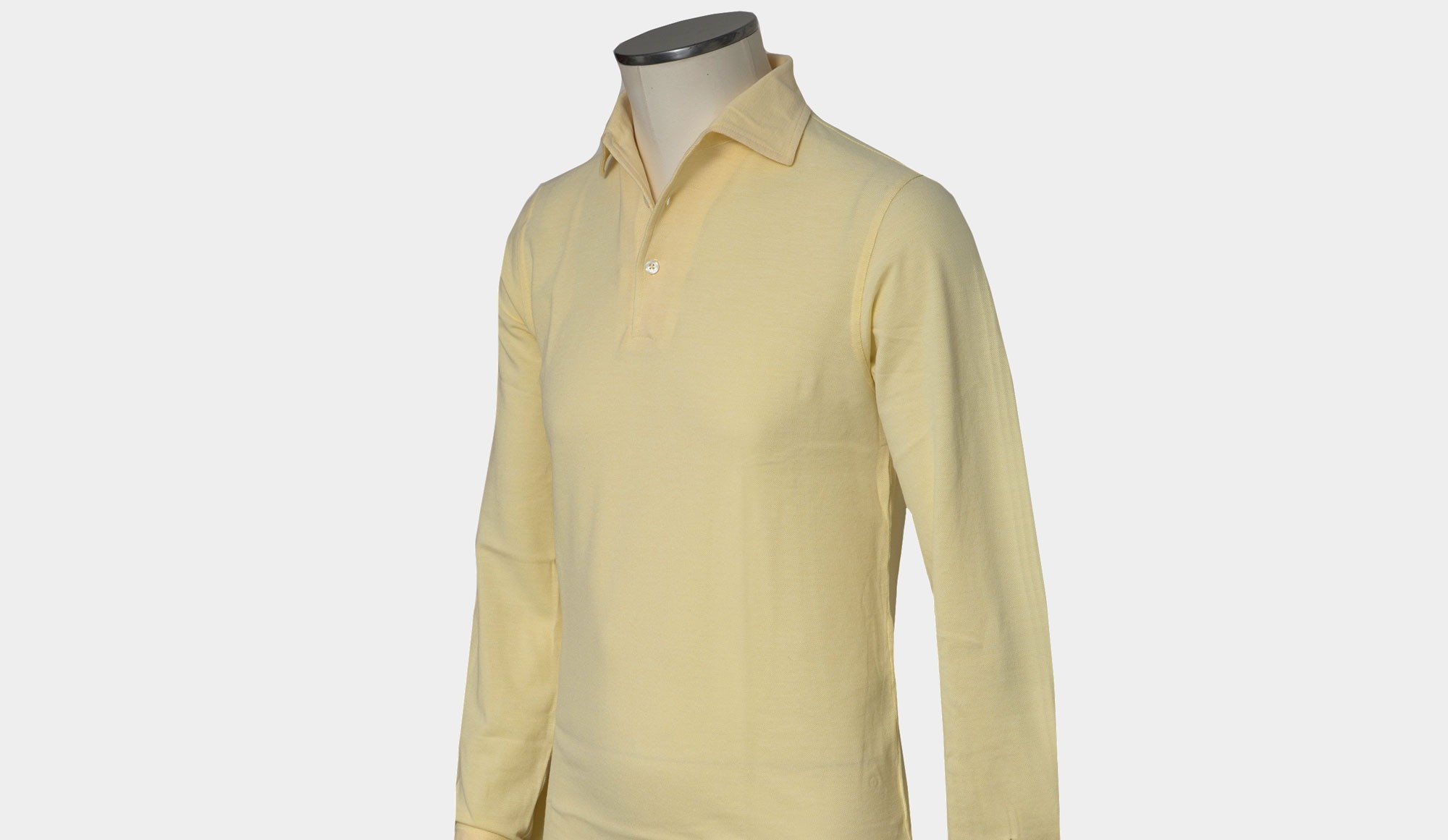 yellow long sleeve collared shirt