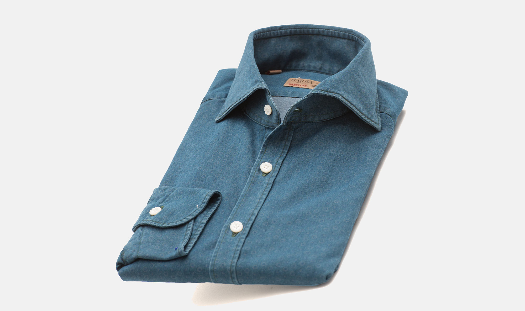 Picasso Measurable Dissipation Barba Denim Shirt Flower