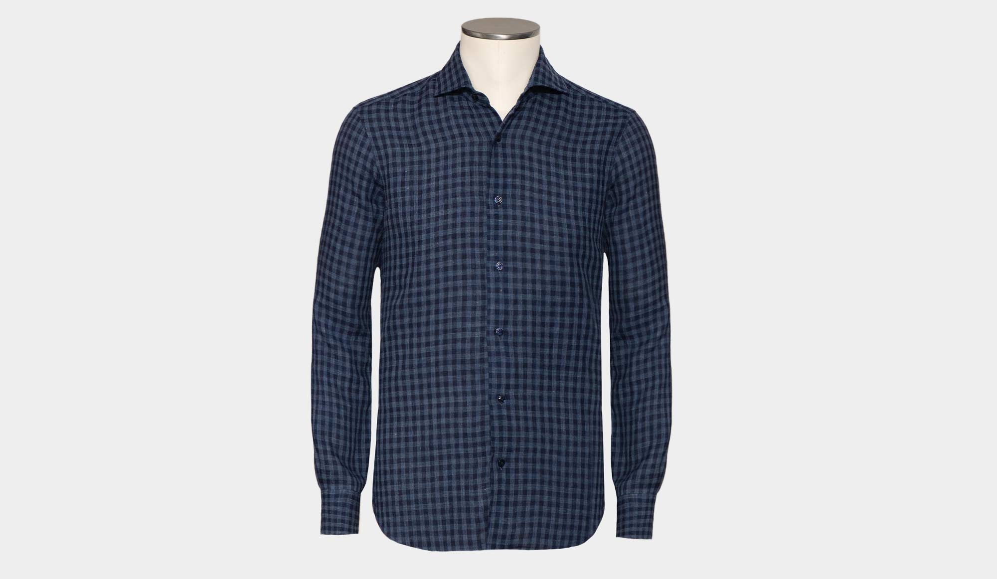 Barba Napoli Blue Buffalo Check Shirt