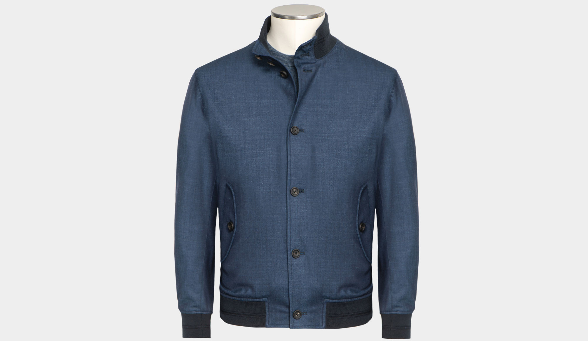 Loro Piana 青色 ブルゾン Spagna Jacket Denim Flower Surge Blue | Loro Piana US