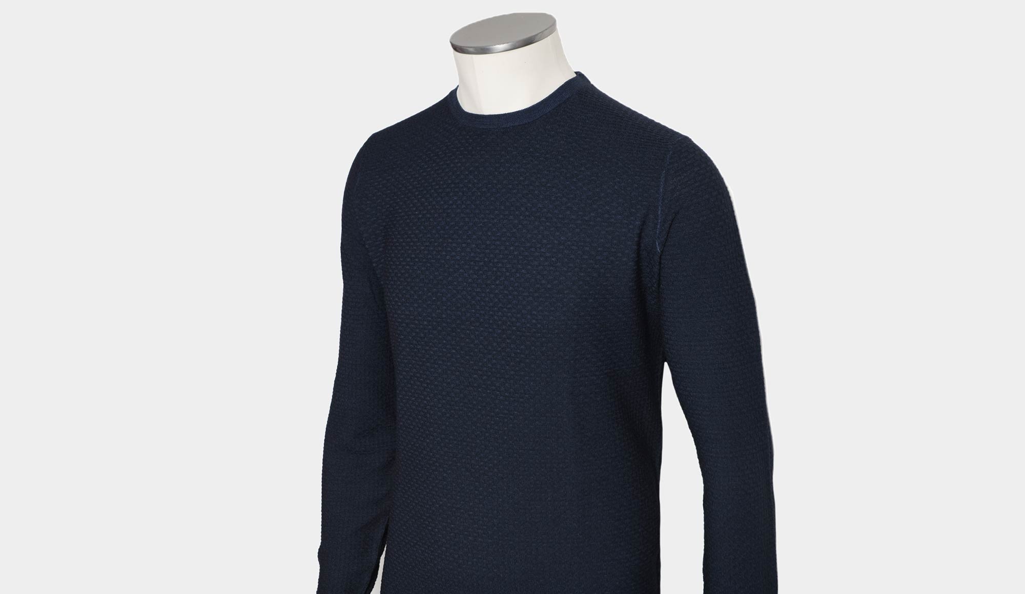 Drumohr Crewneck Wool 140S Blue