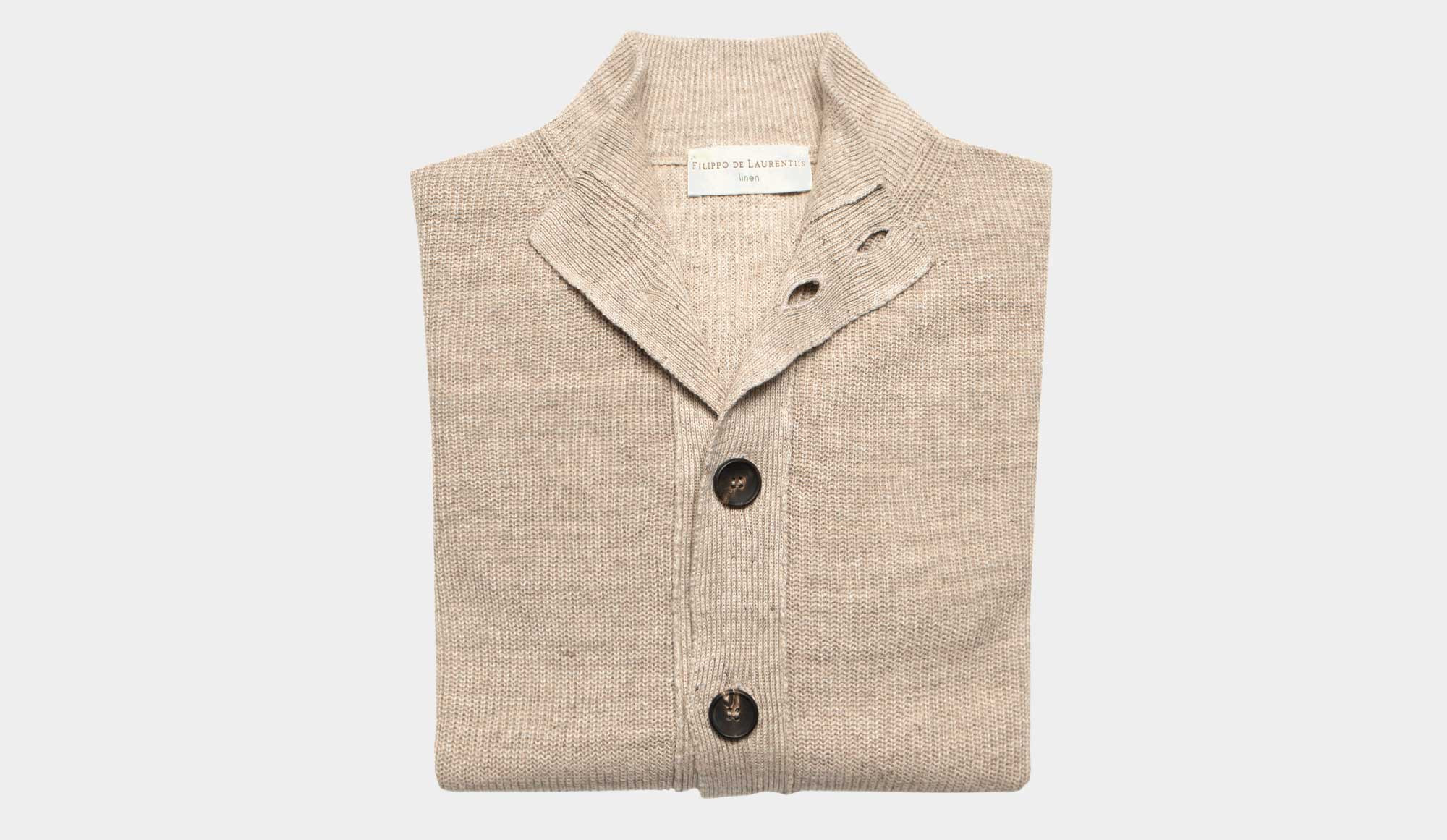 Filippo de Laurentiis Cardigan Linen-Cotton Beige