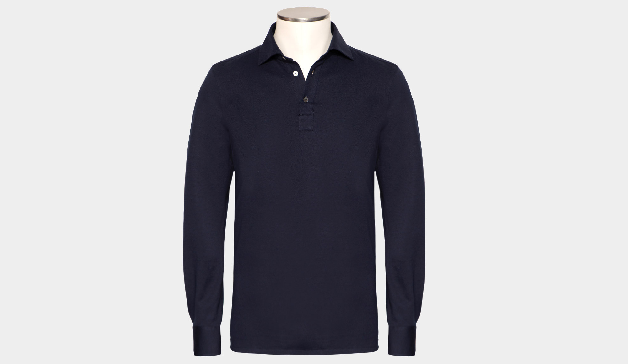 Finamore Cashco Polo Camicia Jersey Navy