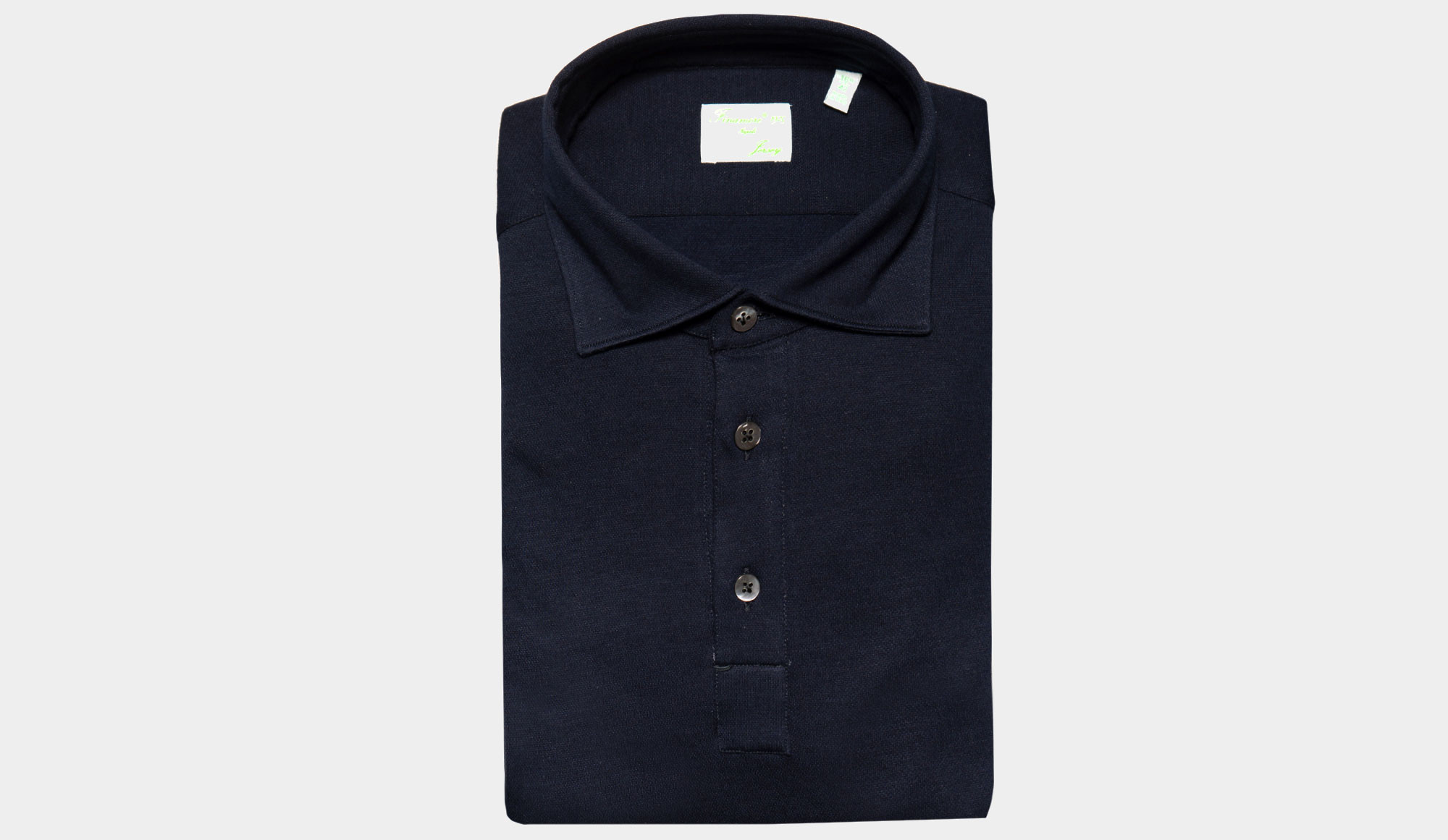 Finamore Cashco Polo Camicia Jersey Navy