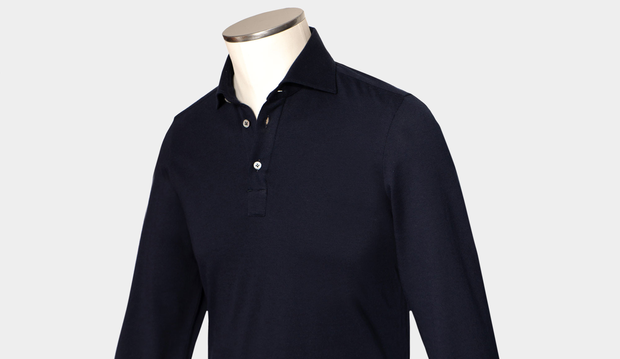 Finamore Cashco Polo Camicia Jersey Navy