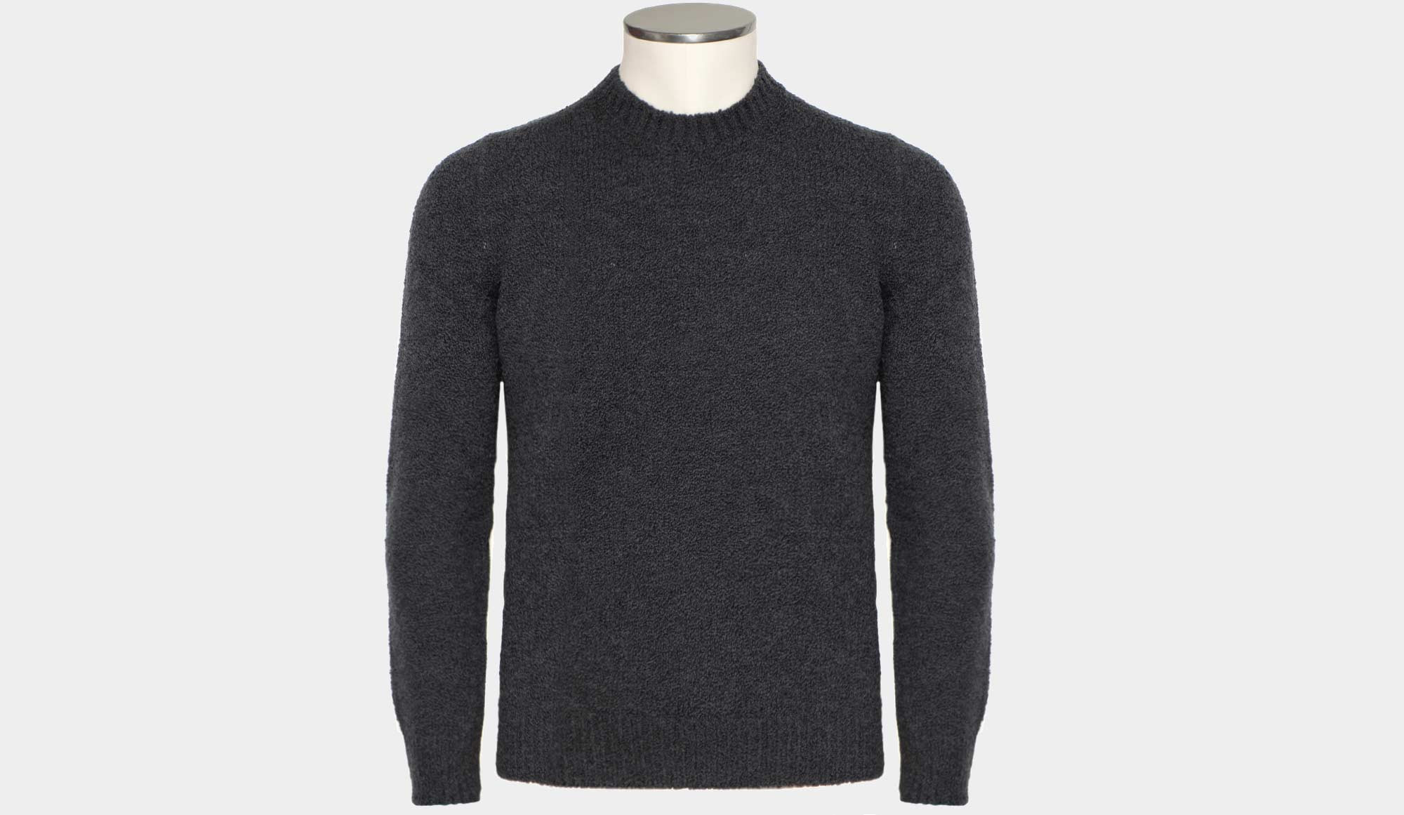 トップス Gran Sasso Soft Cotton Crewneck Thermal Gran Sasso Crewneck 'Bouclé' Grey