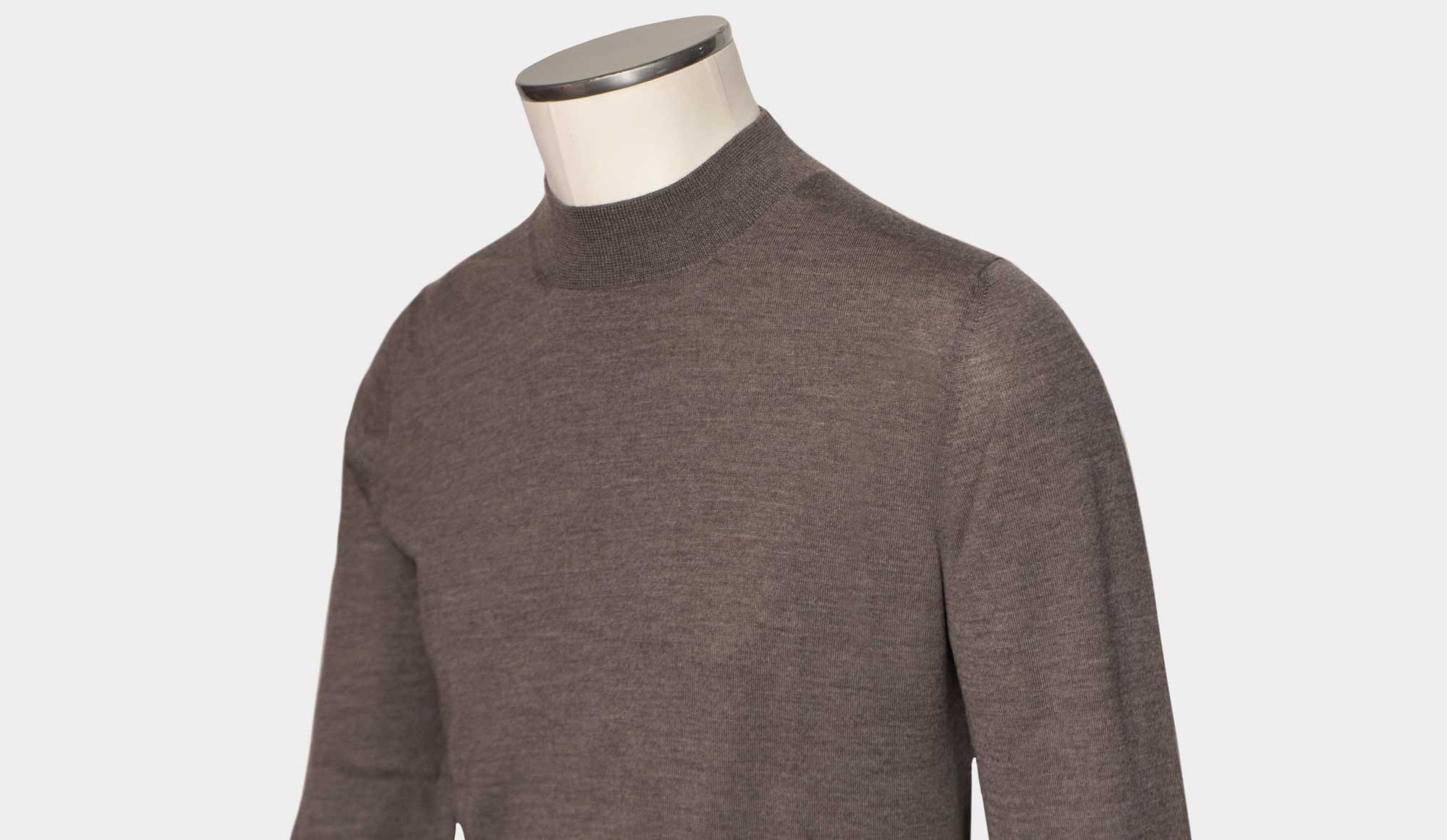 トップス Gran Sasso Gran Sasso Mock Neck Zip Sand