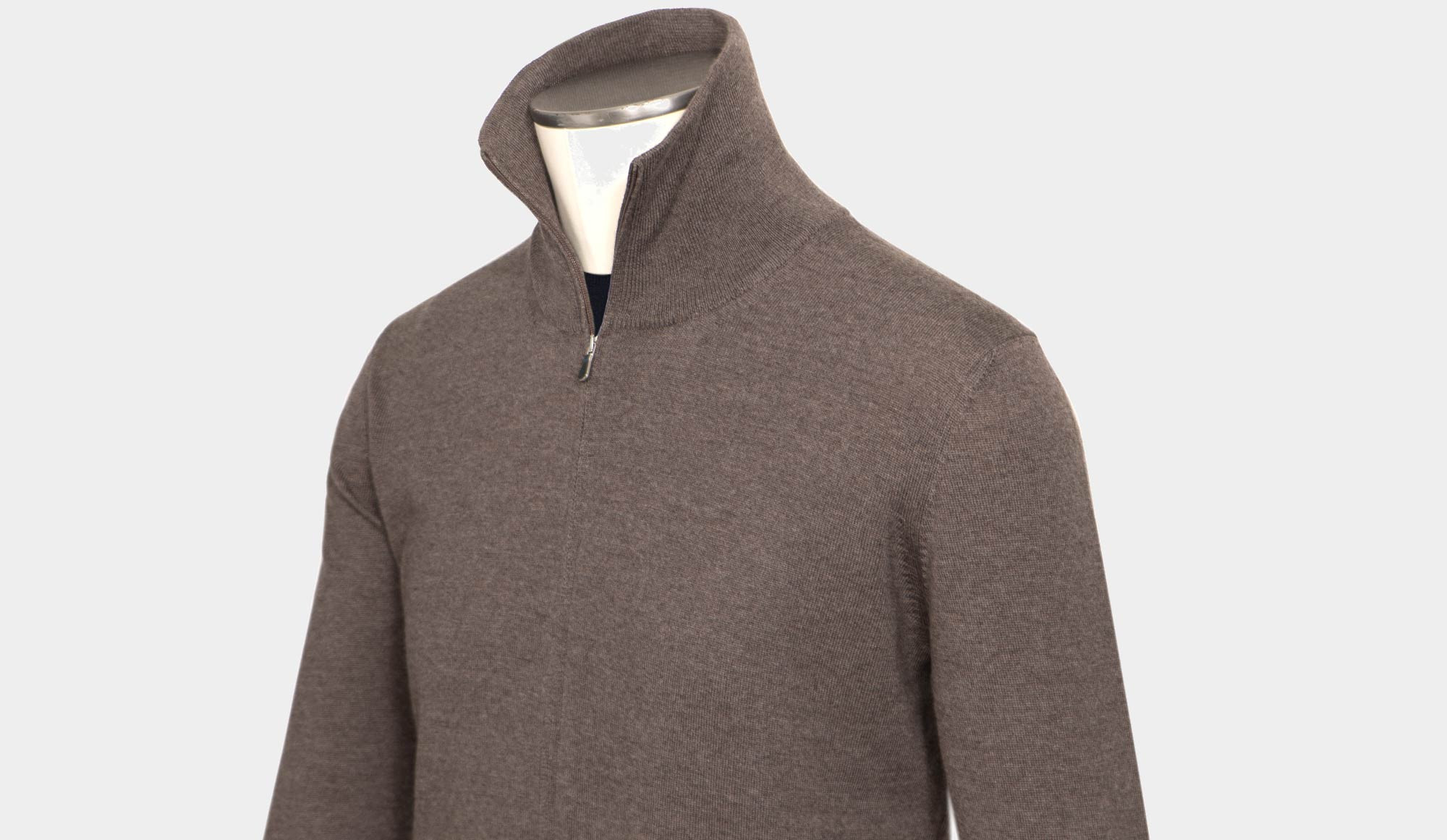Gran Sasso Cardigan 'Merinos' Taupe