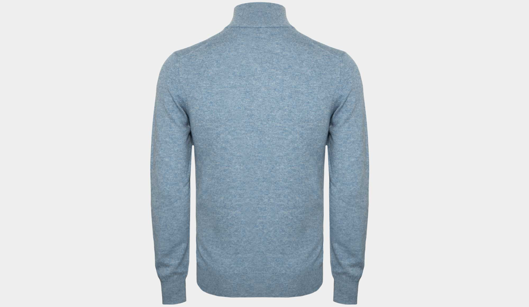 Gran Sasso Mock Neck Zip Blue