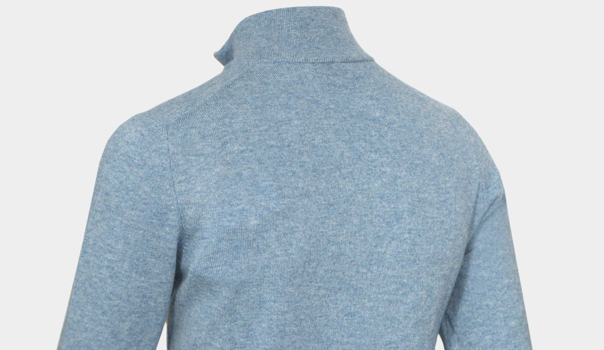 Gran Sasso Mock Neck Zip Blue