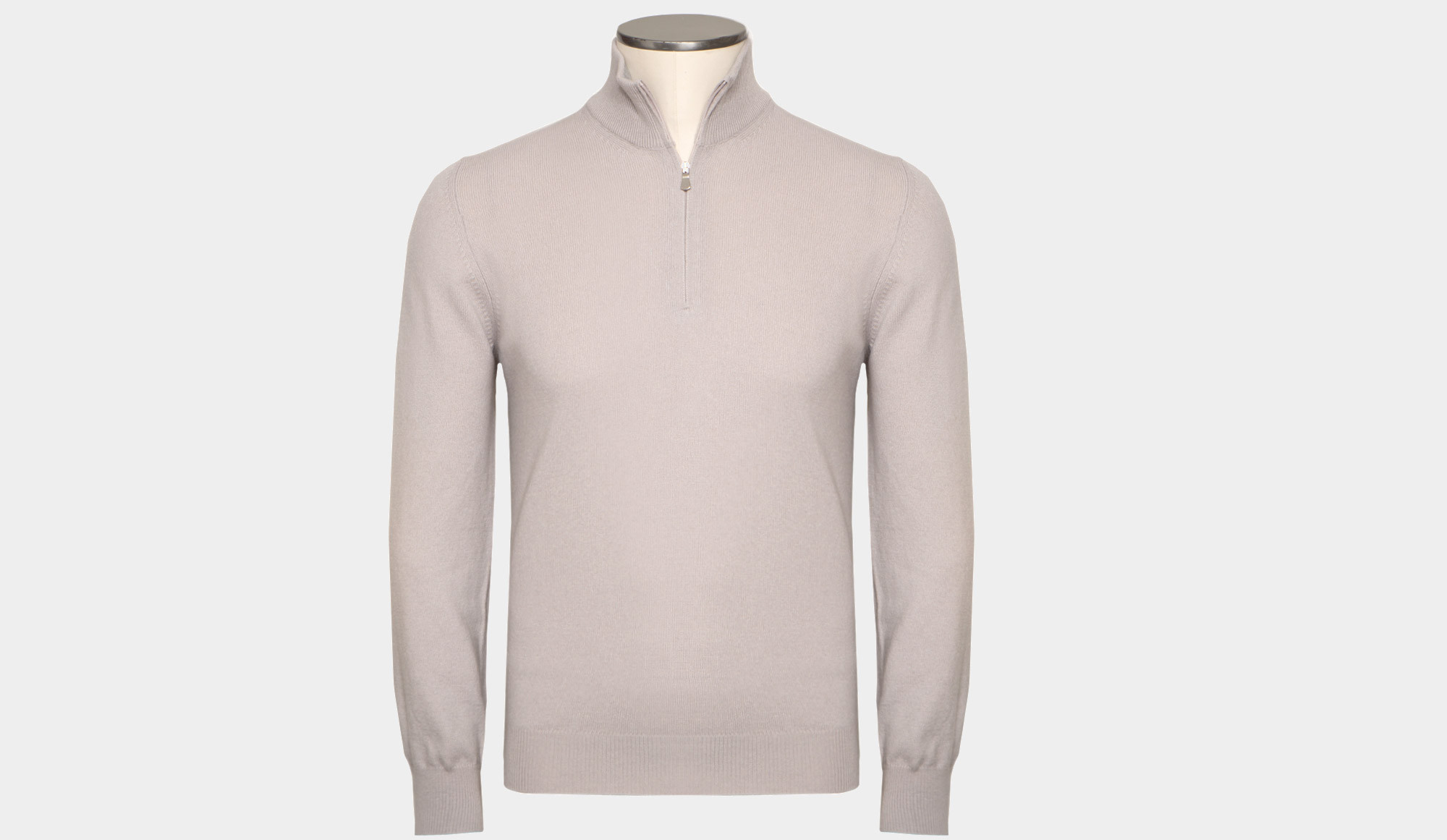 トップス Gran Sasso Gran Sasso Mock Neck Zip Stone