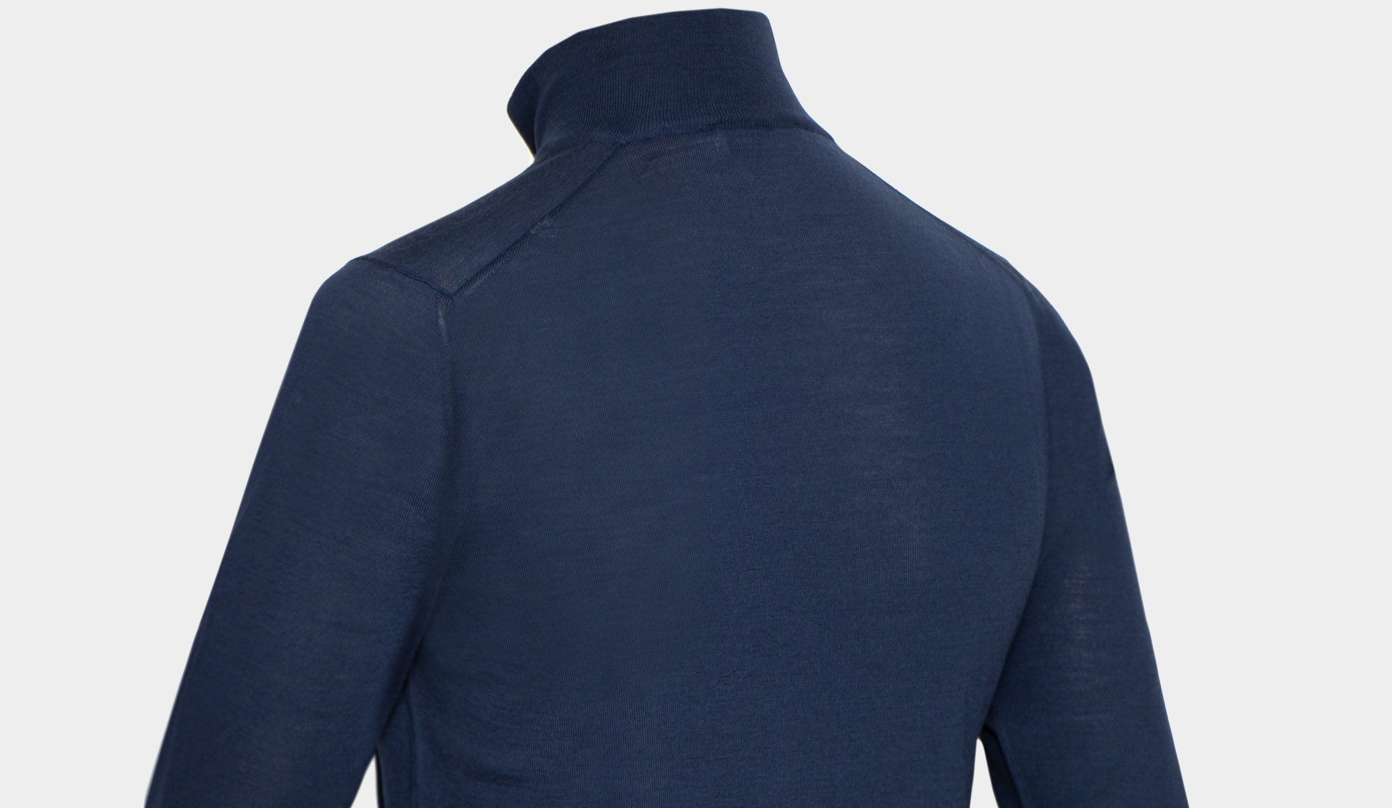 Gran Sasso Mock Neck Zip 'Super Tasmania' Blue